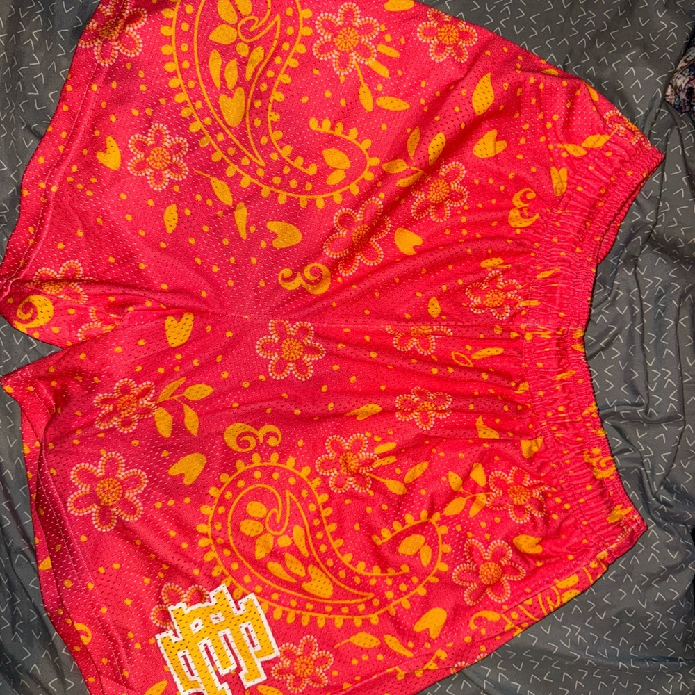 Eric Emanuel Red and Yellow Women's Shorts